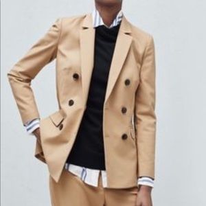 Double Breasted Beige Blazer Jacket Menswear